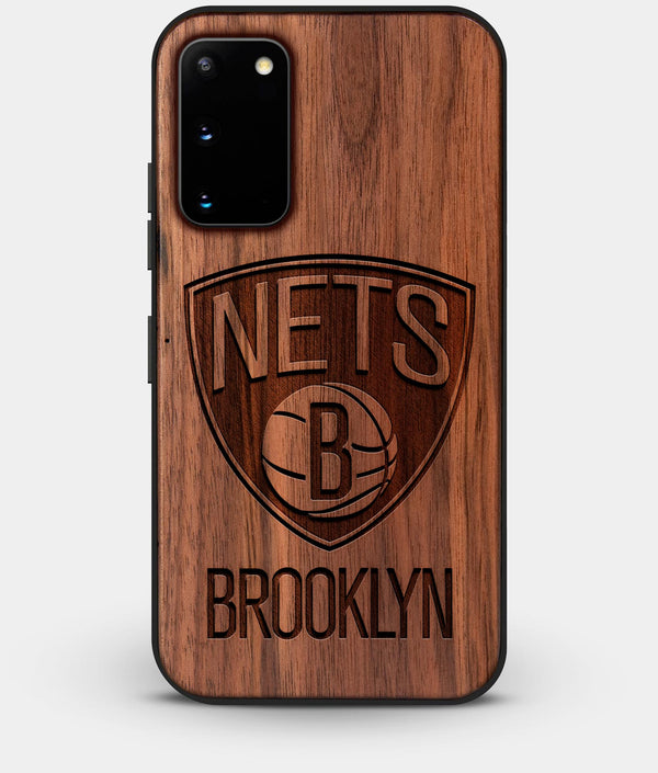 Best Walnut Wood Brooklyn Nets Galaxy S20 FE Case - Custom Engraved Cover - Engraved In Nature