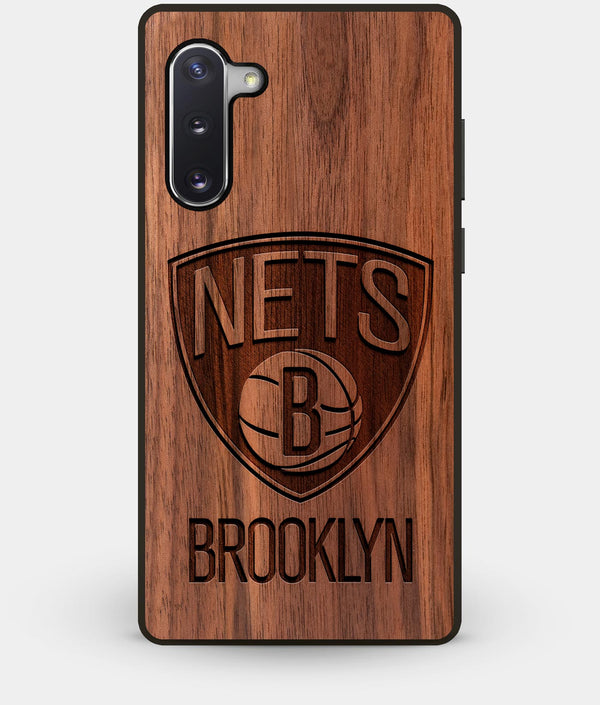 Best Custom Engraved Walnut Wood Brooklyn Nets Note 10 Case - Engraved In Nature