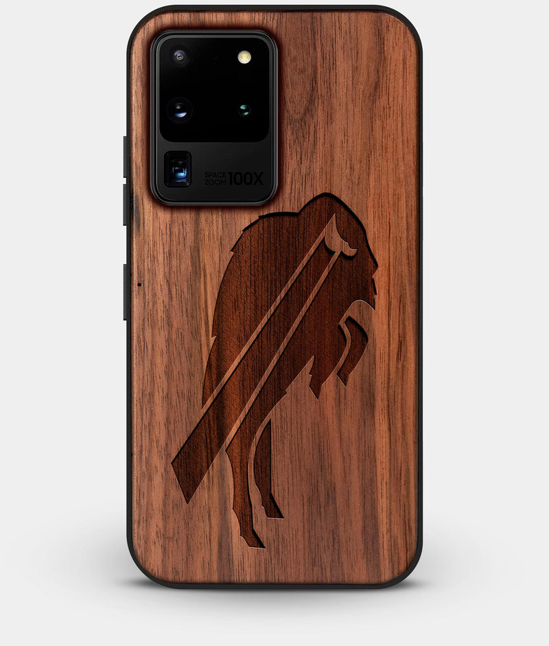 Best Custom Engraved Walnut Wood Buffalo Bills Galaxy S20 Ultra Case - Engraved In Nature