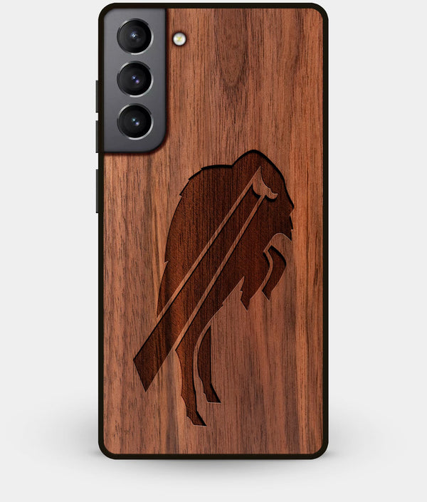 Best Walnut Wood Buffalo Bills Galaxy S21 Case - Custom Engraved Cover - Engraved In Nature