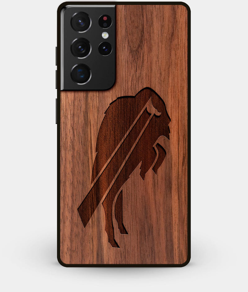 Best Walnut Wood Buffalo Bills Galaxy S21 Ultra Case - Custom Engraved Cover - Engraved In Nature