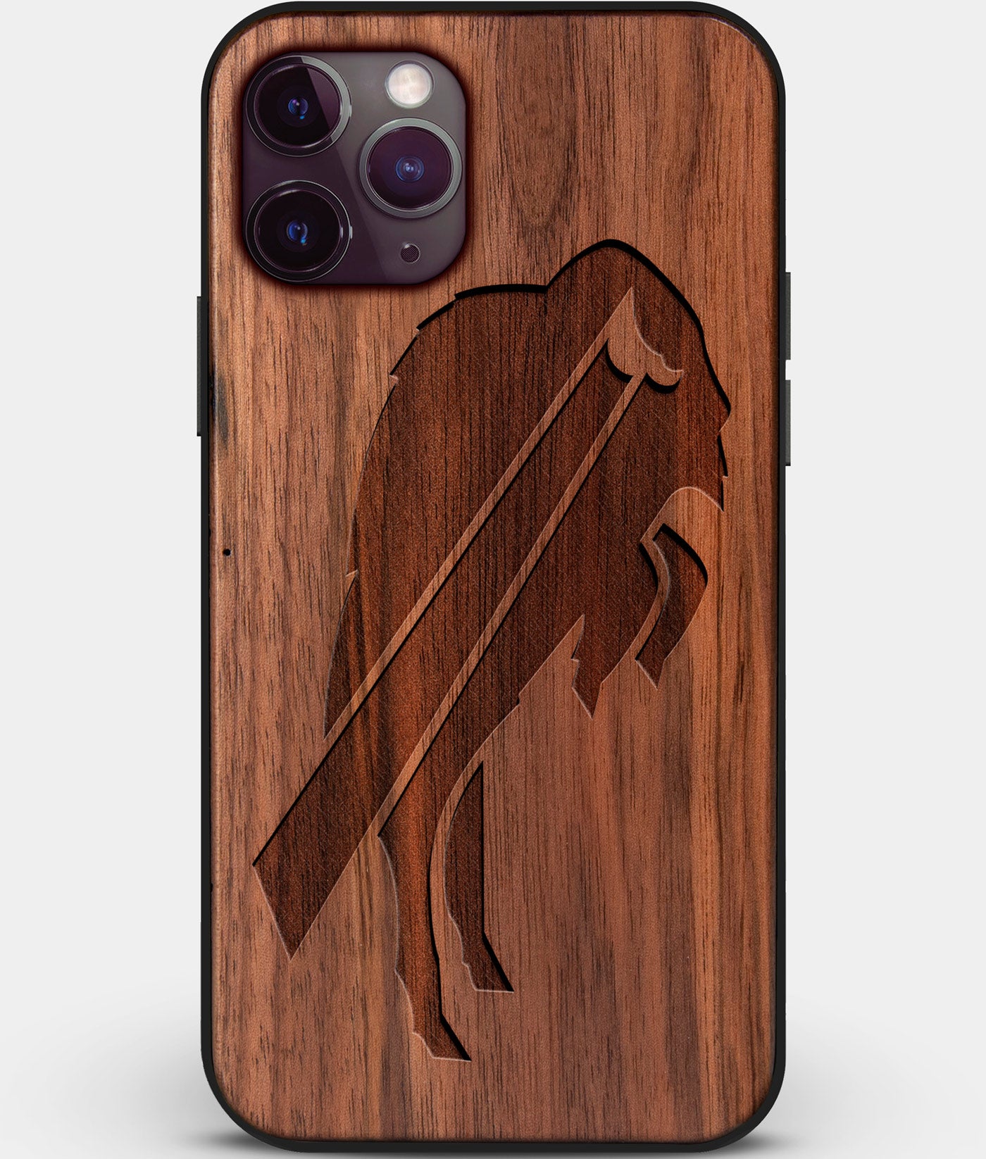 Custom Carved Wood Buffalo Bills iPhone 11 Pro Max Case | Personalized Walnut Wood Buffalo Bills Cover, Birthday Gift, Gifts For Him, Monogrammed Gift For Fan | by Engraved In Nature