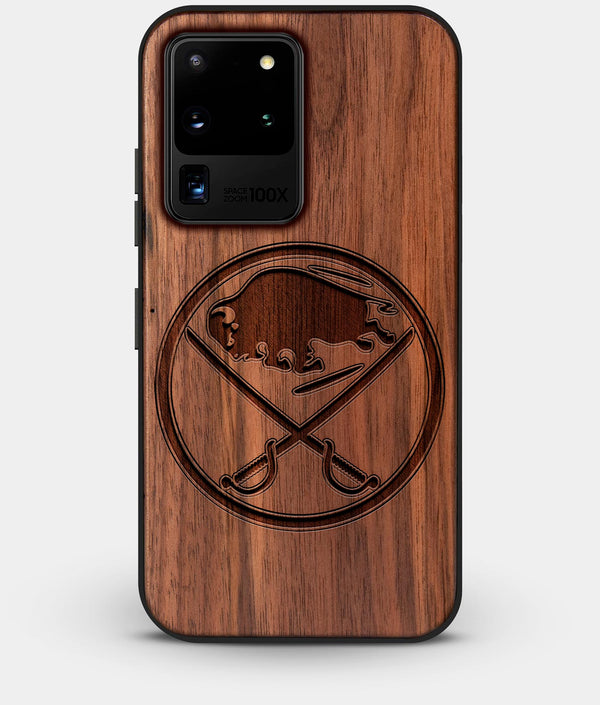 Best Custom Engraved Walnut Wood Buffalo Sabres Galaxy S20 Ultra Case - Engraved In Nature