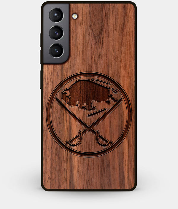 Best Walnut Wood Buffalo Sabres Galaxy S21 Case - Custom Engraved Cover - Engraved In Nature
