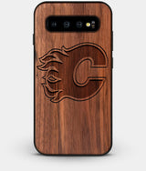 Best Custom Engraved Walnut Wood Calgary Flames Galaxy S10 Case - Engraved In Nature