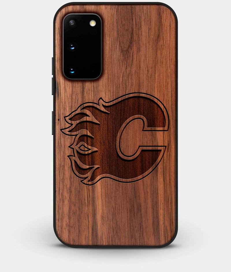 Best Custom Engraved Walnut Wood Calgary Flames Galaxy S20 Case - Engraved In Nature