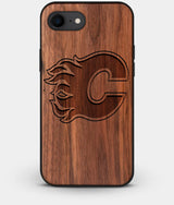 Best Custom Engraved Walnut Wood Calgary Flames iPhone 8 Case - Engraved In Nature