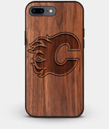 Best Custom Engraved Walnut Wood Calgary Flames iPhone 8 Plus Case - Engraved In Nature