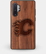 Best Custom Engraved Walnut Wood Calgary Flames Note 10 Plus Case - Engraved In Nature