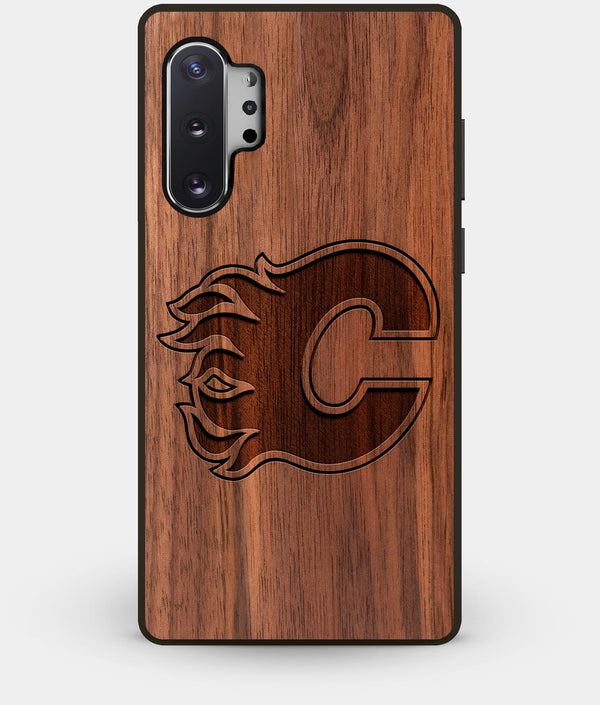 Best Custom Engraved Walnut Wood Calgary Flames Note 10 Plus Case - Engraved In Nature