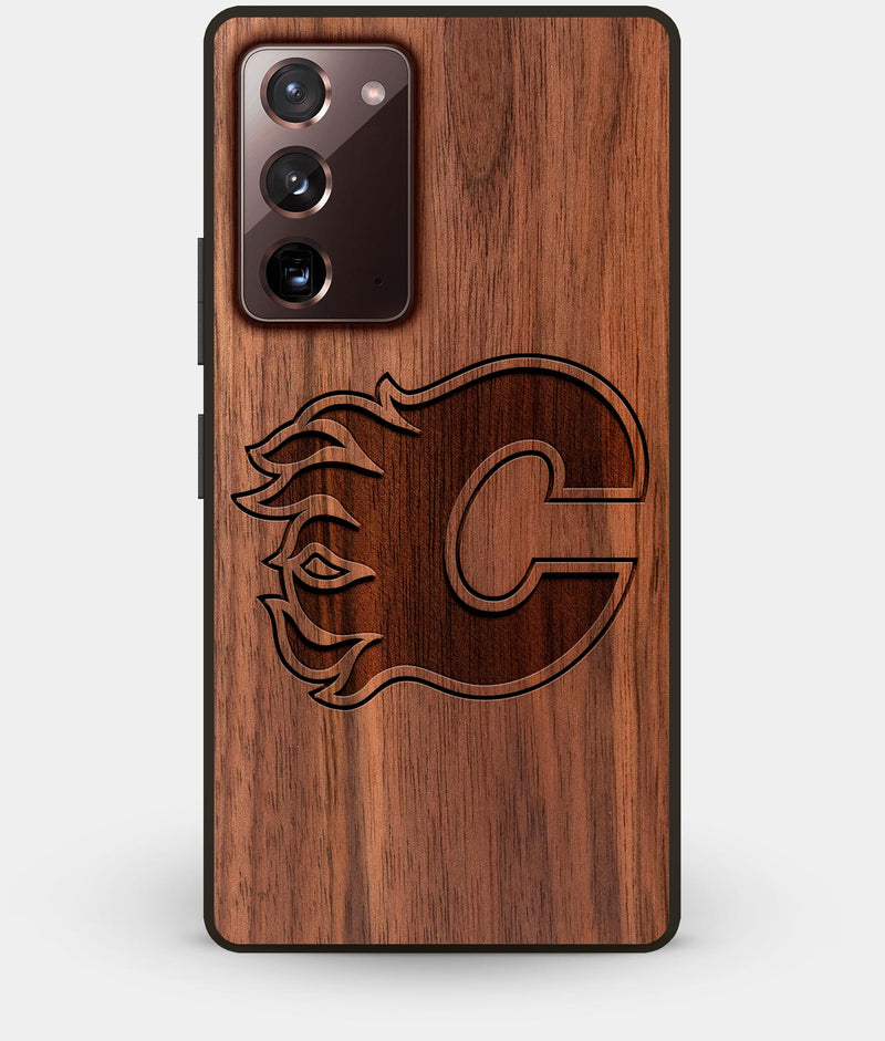 Best Custom Engraved Walnut Wood Calgary Flames Note 20 Case - Engraved In Nature