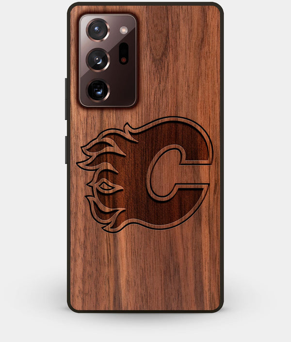 Best Custom Engraved Walnut Wood Calgary Flames Note 20 Ultra Case - Engraved In Nature