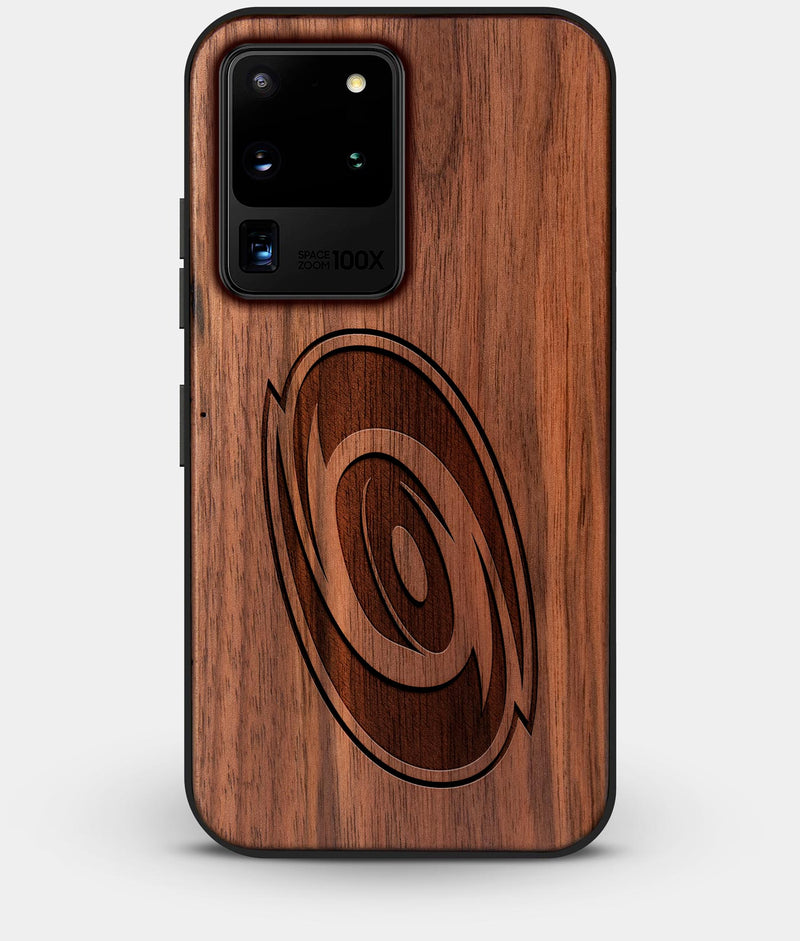 Best Custom Engraved Walnut Wood Carolina Hurricanes Galaxy S20 Ultra Case - Engraved In Nature