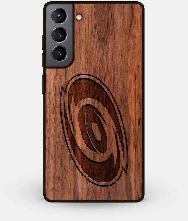 Best Walnut Wood Carolina Hurricanes Galaxy S21 Case - Custom Engraved Cover - Engraved In Nature