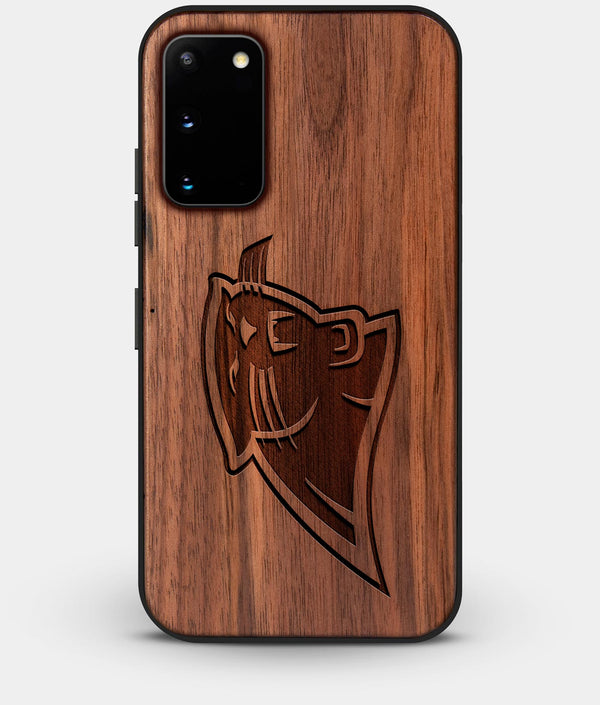 Best Walnut Wood Carolina Panthers Galaxy S20 FE Case - Custom Engraved Cover - Engraved In Nature