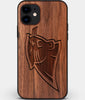 Custom Carved Wood Carolina Panthers iPhone 12 Case | Personalized Walnut Wood Carolina Panthers Cover, Birthday Gift, Gifts For Him, Monogrammed Gift For Fan | by Engraved In Nature
