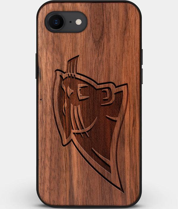 Best Custom Engraved Walnut Wood Carolina Panthers iPhone SE Case - Engraved In Nature