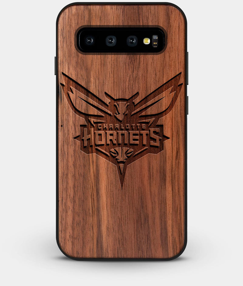 Best Custom Engraved Walnut Wood Charlotte Hornets Galaxy S10 Case - Engraved In Nature