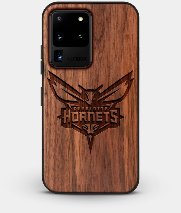 Best Custom Engraved Walnut Wood Charlotte Hornets Galaxy S20 Ultra Case - Engraved In Nature