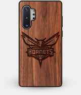 Best Custom Engraved Walnut Wood Charlotte Hornets Note 10 Plus Case - Engraved In Nature