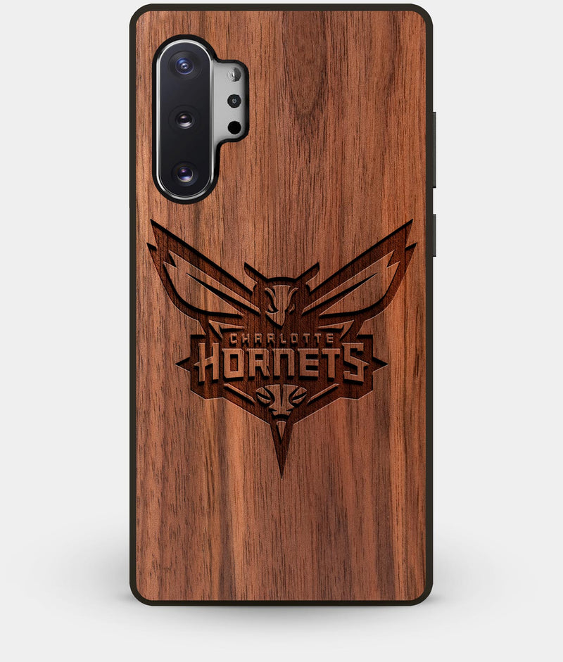 Best Custom Engraved Walnut Wood Charlotte Hornets Note 10 Plus Case - Engraved In Nature