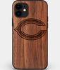 Custom Carved Wood Chicago Bears iPhone 11 Case | Personalized Walnut Wood Chicago Bears Cover, Birthday Gift, Gifts For Him, Monogrammed Gift For Fan | by Engraved In Nature
