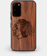 Best Custom Engraved Walnut Wood Chicago Blackhawks Galaxy S20 Case - Engraved In Nature