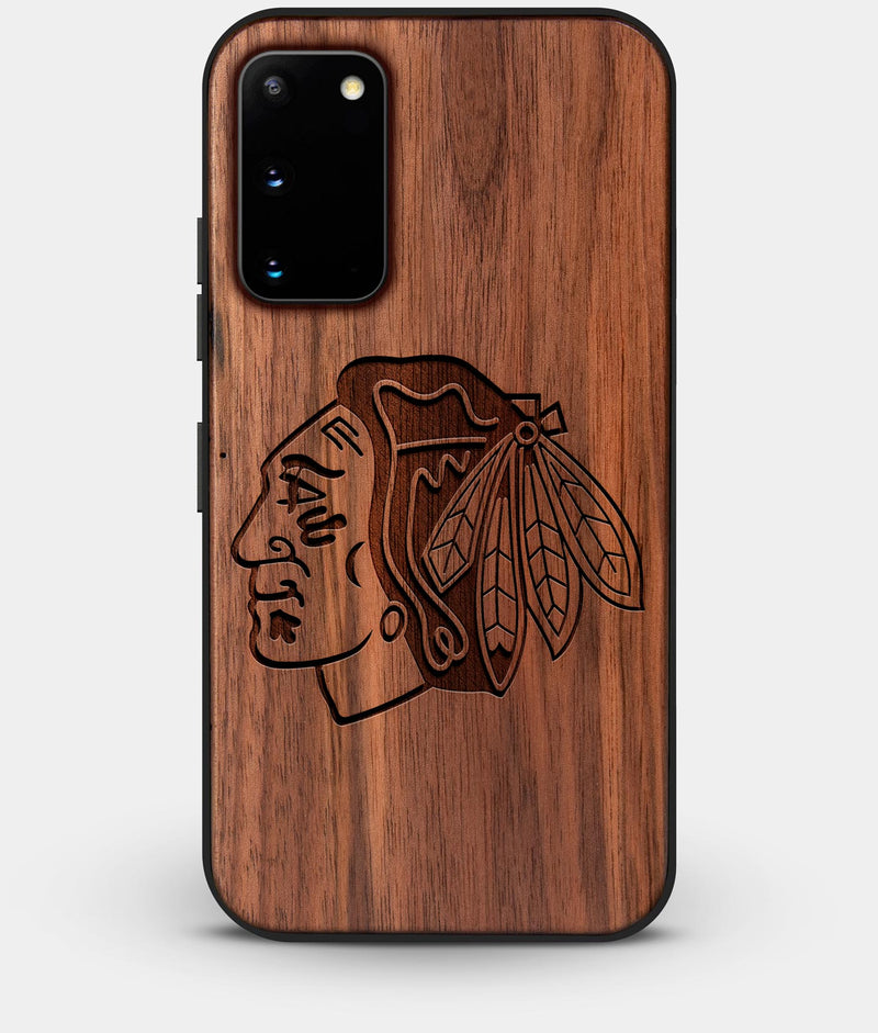 Best Walnut Wood Chicago Blackhawks Galaxy S20 FE Case - Custom Engraved Cover - Engraved In Nature