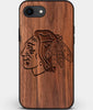 Best Custom Engraved Walnut Wood Chicago Blackhawks iPhone SE Case - Engraved In Nature