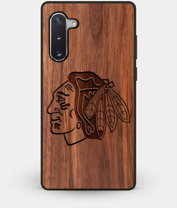 Best Custom Engraved Walnut Wood Chicago Blackhawks Note 10 Case - Engraved In Nature