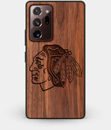 Best Custom Engraved Walnut Wood Chicago Blackhawks Note 20 Ultra Case - Engraved In Nature