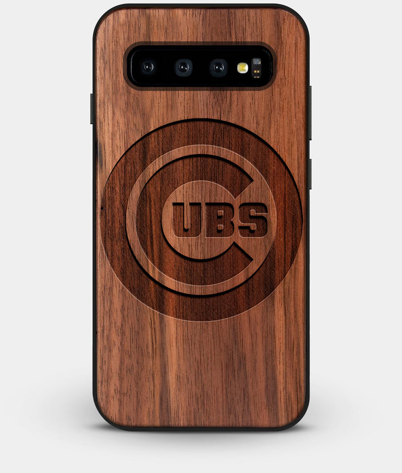 Best Custom Engraved Walnut Wood Chicago Cubs Galaxy S10 Plus Case - Engraved In Nature