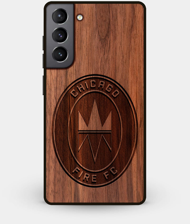 Best Walnut Wood Chicago Fire SC Galaxy S21 Case - Custom Engraved Cover - Engraved In Nature