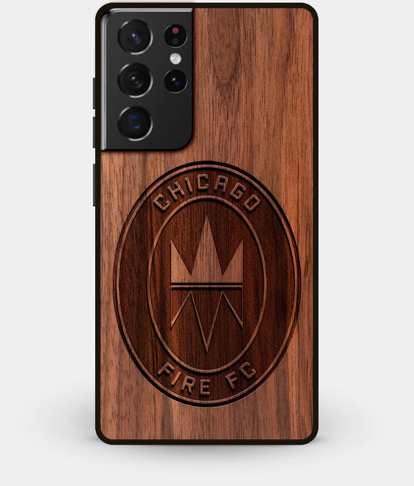 Best Walnut Wood Chicago Fire SC Galaxy S21 Ultra Case - Custom Engraved Cover - Engraved In Nature