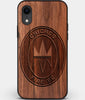 Custom Carved Wood Chicago Fire SC iPhone XR Case | Personalized Walnut Wood Chicago Fire SC Cover, Birthday Gift, Gifts For Him, Monogrammed Gift For Fan | by Engraved In Nature
