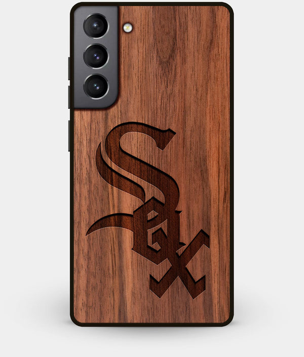 Best Walnut Wood Chicago White Sox Galaxy S21 Case - Custom Engraved Cover - Engraved In Nature