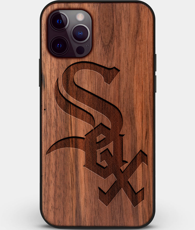 Custom Carved Wood Chicago White Sox iPhone 12 Pro Case | Personalized Walnut Wood Chicago White Sox Cover, Birthday Gift, Gifts For Him, Monogrammed Gift For Fan | by Engraved In Nature