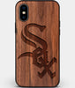 Custom Carved Wood Chicago White Sox iPhone X/XS Case | Personalized Walnut Wood Chicago White Sox Cover, Birthday Gift, Gifts For Him, Monogrammed Gift For Fan | by Engraved In Nature