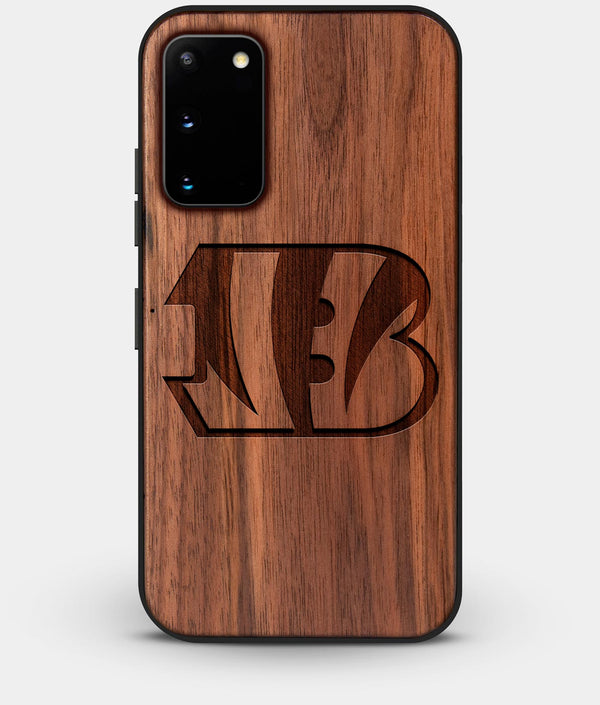 Best Walnut Wood Cincinnati Bengals Galaxy S20 FE Case - Custom Engraved Cover - Engraved In Nature