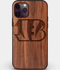 Custom Carved Wood Cincinnati Bengals iPhone 11 Pro Case | Personalized Walnut Wood Cincinnati Bengals Cover, Birthday Gift, Gifts For Him, Monogrammed Gift For Fan | by Engraved In Nature