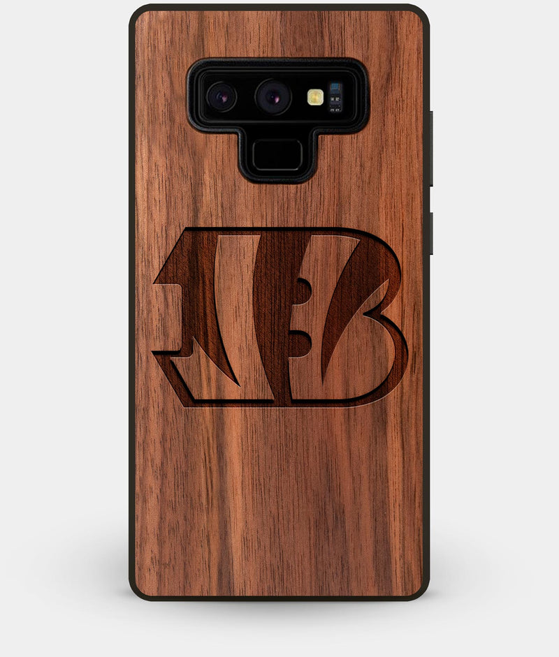 Best Custom Engraved Walnut Wood Cincinnati Bengals Note 9 Case - Engraved In Nature