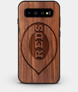 Best Custom Engraved Walnut Wood Cincinnati Reds Galaxy S10 Case - Engraved In Nature