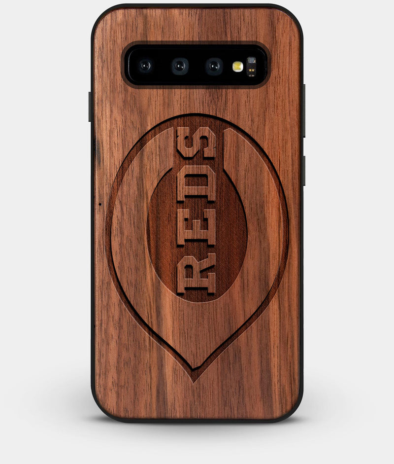 Best Custom Engraved Walnut Wood Cincinnati Reds Galaxy S10 Case - Engraved In Nature