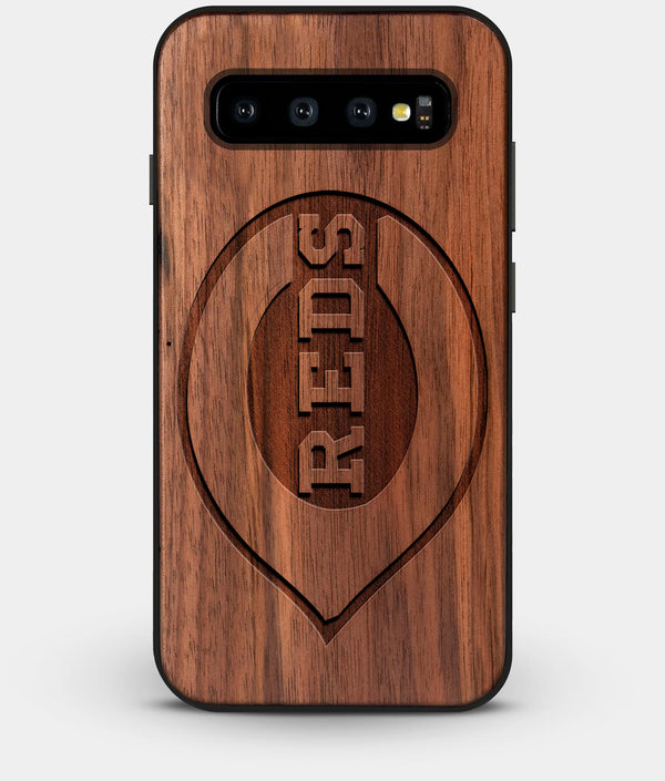 Best Custom Engraved Walnut Wood Cincinnati Reds Galaxy S10 Plus Case - Engraved In Nature