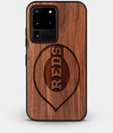 Best Custom Engraved Walnut Wood Cincinnati Reds Galaxy S20 Ultra Case - Engraved In Nature