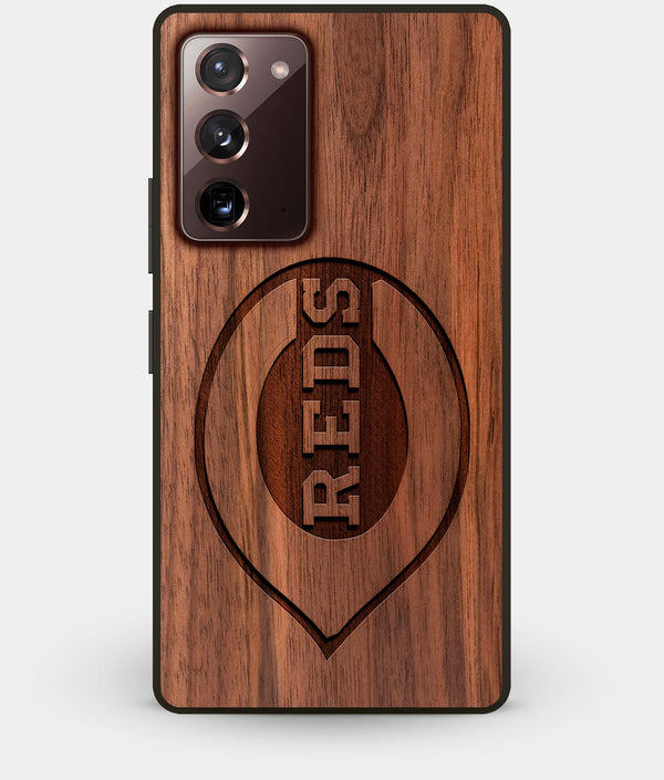 Best Custom Engraved Walnut Wood Cincinnati Reds Note 20 Case - Engraved In Nature