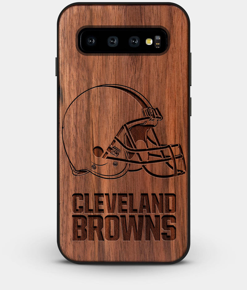 Best Custom Engraved Walnut Wood Cleveland Browns Galaxy S10 Plus Case - Engraved In Nature
