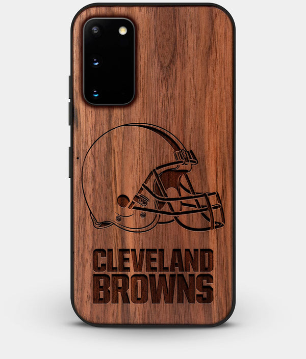Best Walnut Wood Cleveland Browns Galaxy S20 FE Case - Custom Engraved Cover - Engraved In Nature