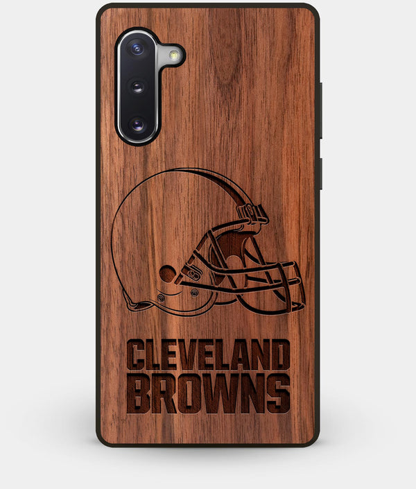 Best Custom Engraved Walnut Wood Cleveland Browns Note 10 Case - Engraved In Nature