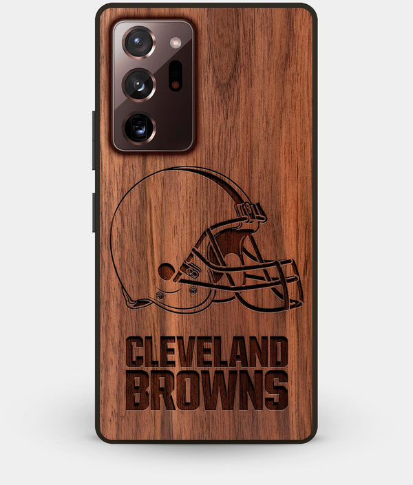Best Custom Engraved Walnut Wood Cleveland Browns Note 20 Ultra Case - Engraved In Nature